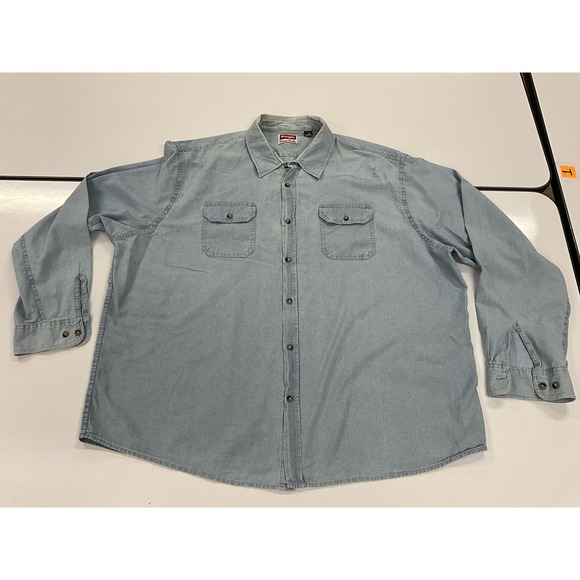 Men’s Vintage Wrangler Flex for Comfort Lg Sleeve Button Up Sz 3XL 2 Pocket - Picture 1 of 8